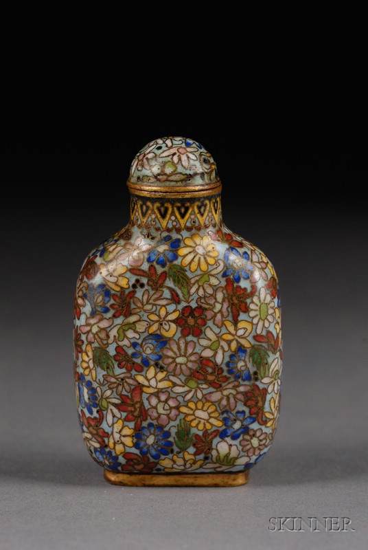 Appraisal: Cloisonne Snuff Bottle China th century millefleur design on a