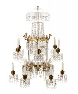 Appraisal: Palatial Empire Style Crystal Chandelier Continental th century A palatial