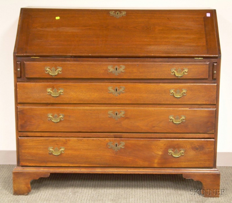 Appraisal: Chippendale Walnut Slant-lid Desk wd in