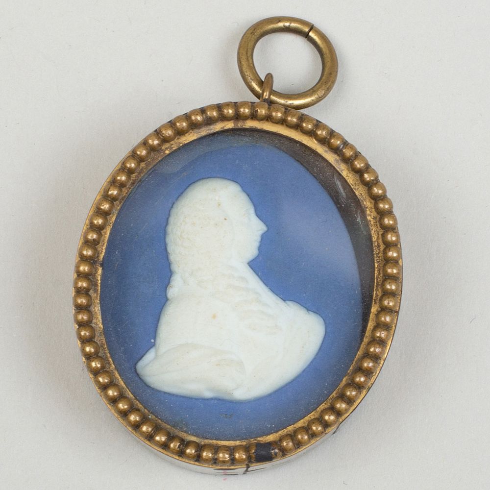 Appraisal: Wedgwood Bentley Blue and White Jasperware Portrait Medallion of Charles