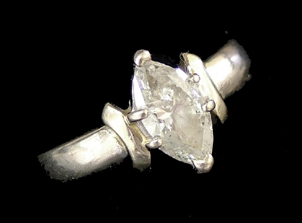 Appraisal: k white gold marquise solitaire diamond ring ct approx gm