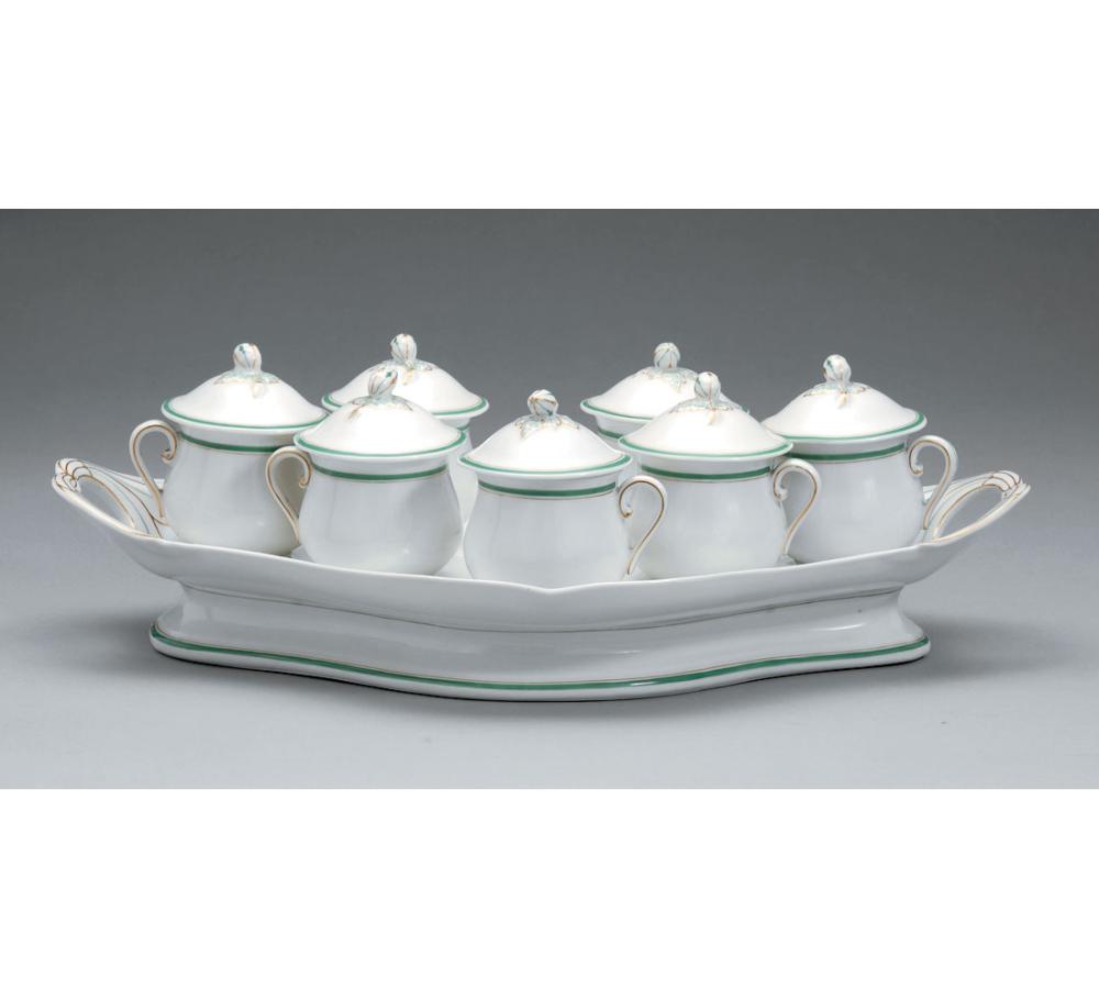 Appraisal: Paris Porcelain P ts-de-Cr me Set mid- th c green