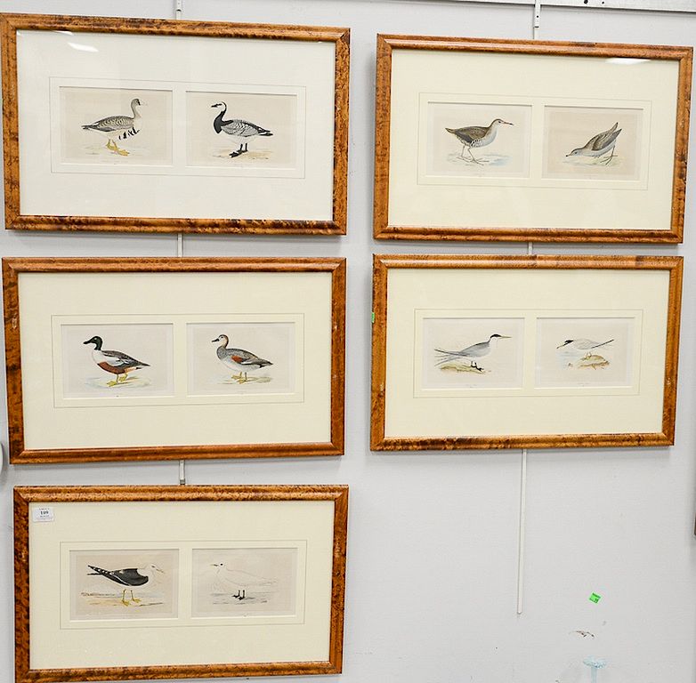 Appraisal: Set of ten colored lithographs in five frames of The