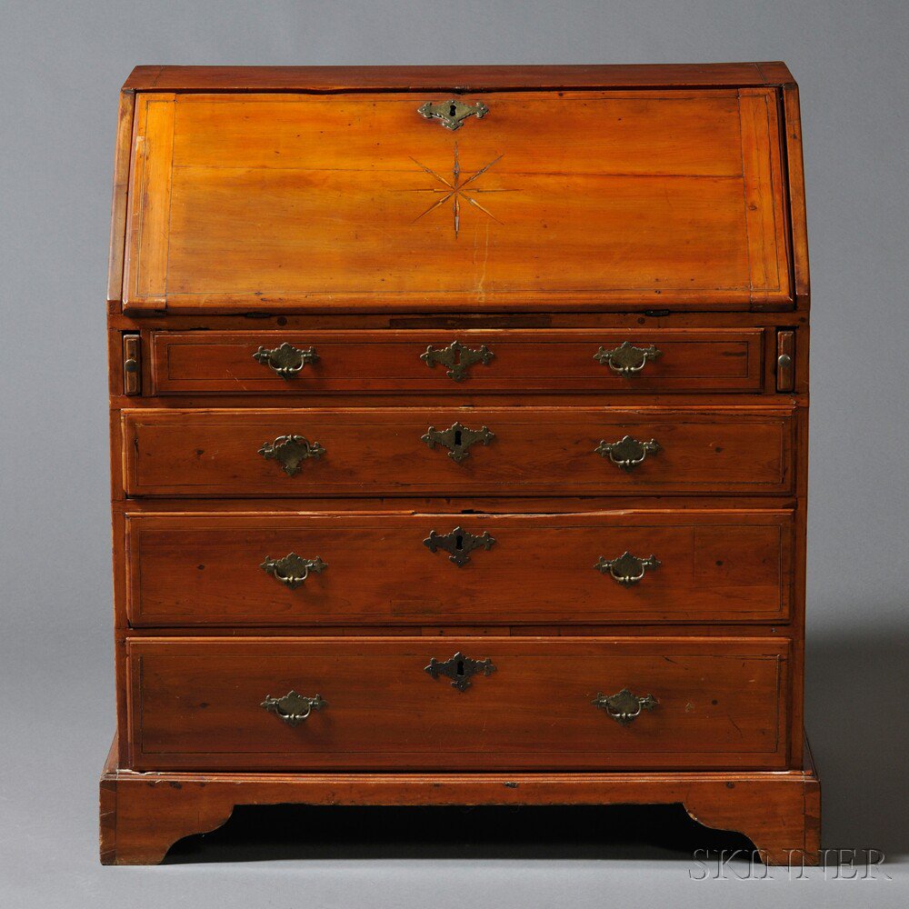 Appraisal: Queen Anne Inlaid Cedar Slant-lid Desk possibly Bermuda th century