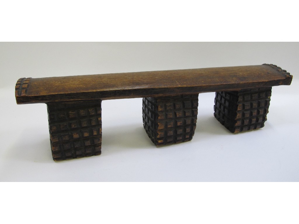 Appraisal: Carved African wooden neck rest