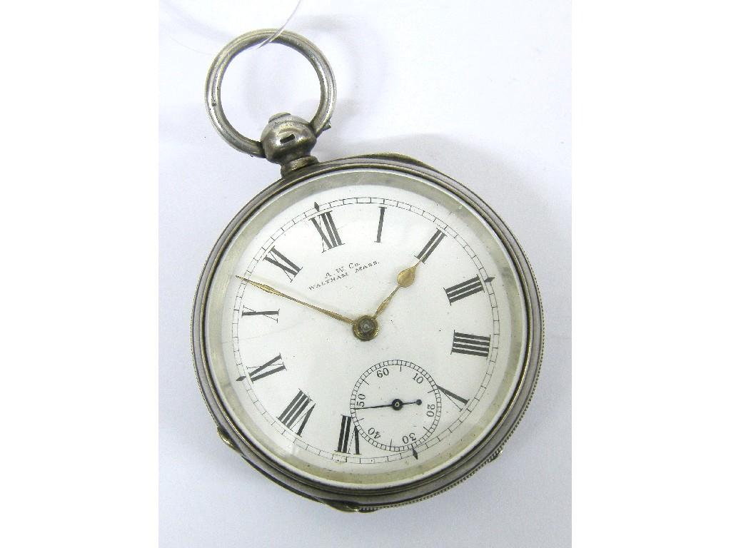 Appraisal: k cylinder engraved fob watch with a gilt foliate dial