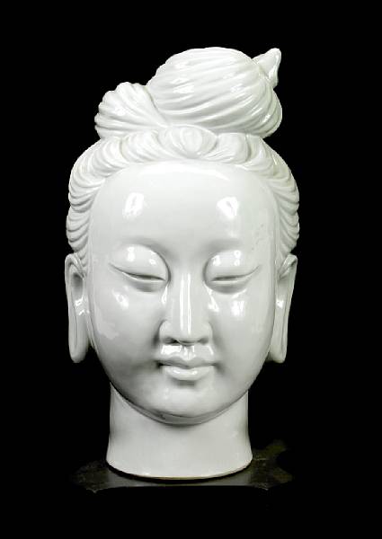 Appraisal: A contemporary blanc de chine head of Buddha height in