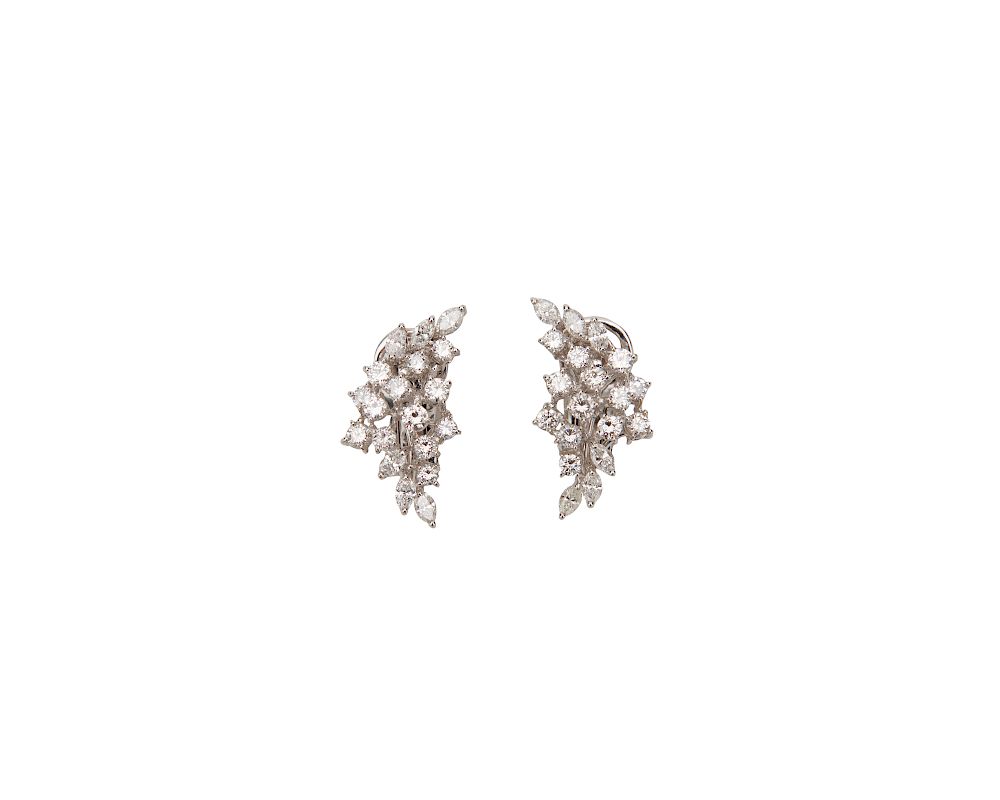 Appraisal: K Gold and Diamond Earrings K Gold and Diamond Earrings