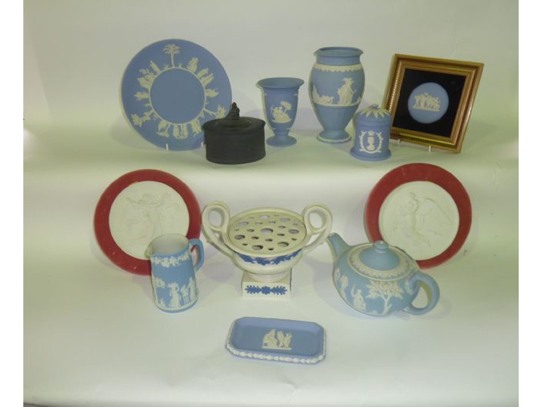 Appraisal: A collection of Wedgwood Jasperwares including a white ground two