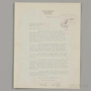 Appraisal: Coolidge Calvin - Four Typed Letters Signed - Four letters