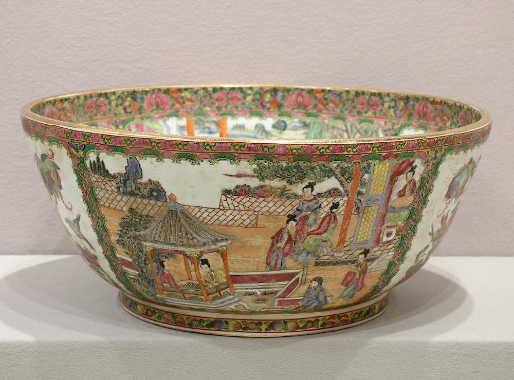 Appraisal: th Century Oriental Painted Porcelain Bowl Very large oriental porcelain