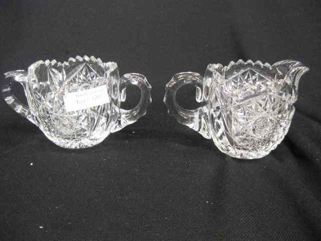 Appraisal: Libbey Cut Glass Sugar Creamer brilliant period starburst decor scarcer