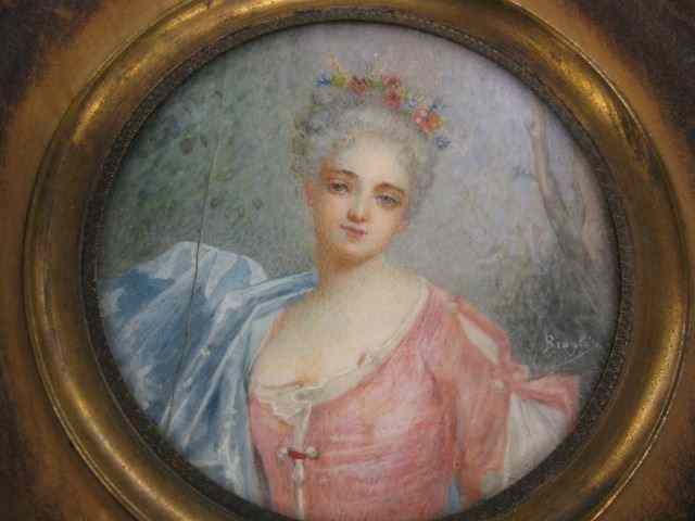 Appraisal: Miniature Painting on Ivory of Madame artist signed Bingla ''