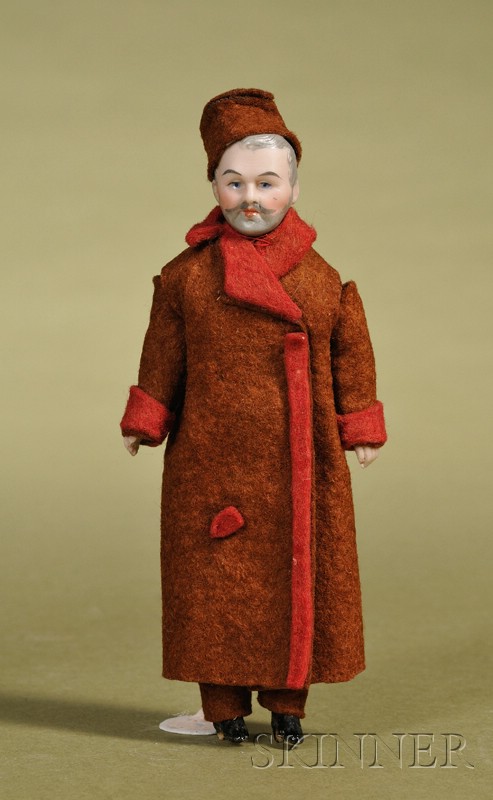 Appraisal: Dollhouse Doll Gentleman with Painted Beard Germany c with finely