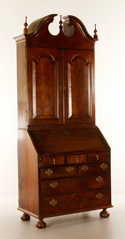 Appraisal: - th C Queen Anne Secretary Queen Anne bonnet top