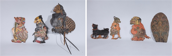 Appraisal: Large group of numerous Indonesian shadow puppets of various forms