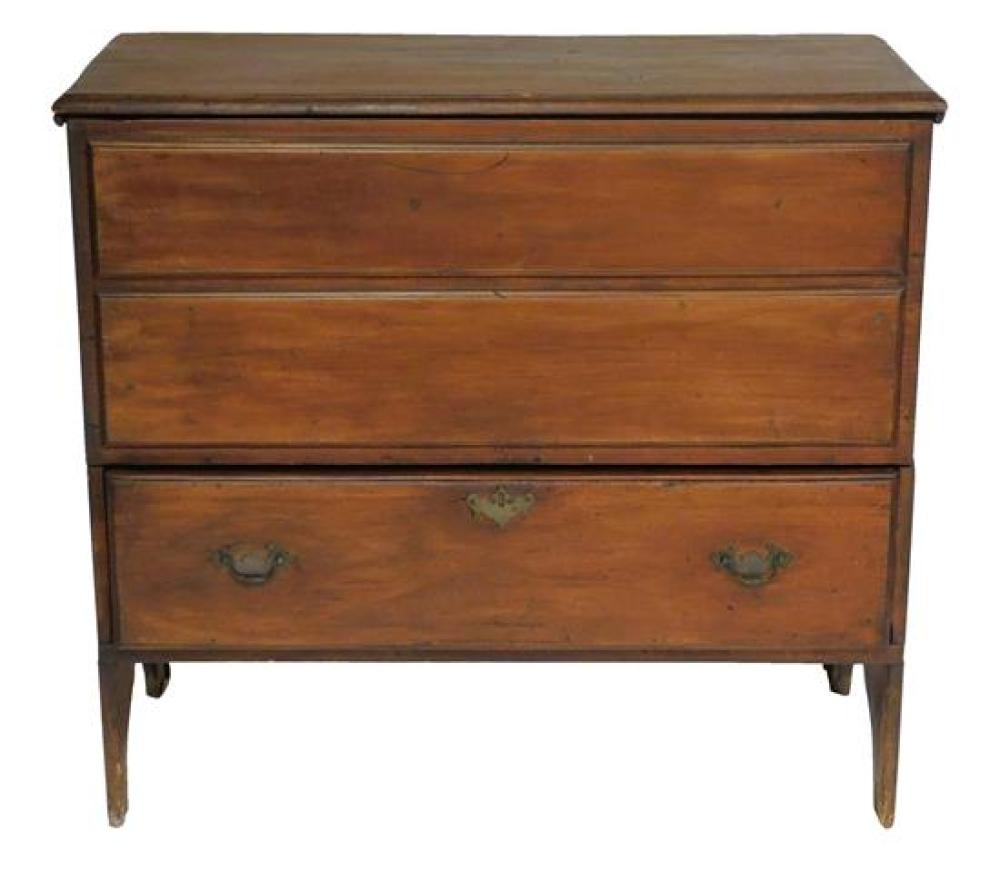 Appraisal: Diminutive blanket chest th C pine two false panels over