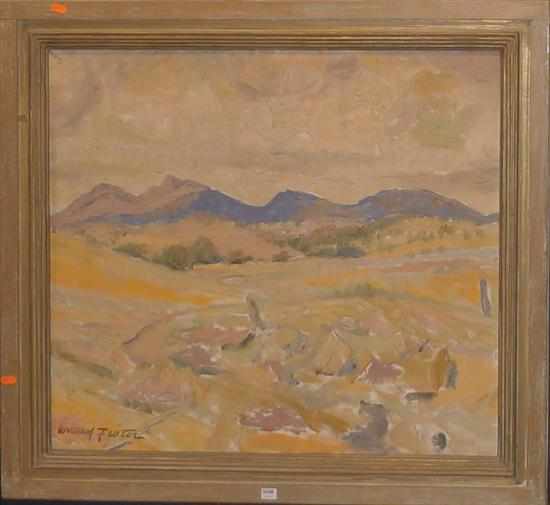 Appraisal: WILLIAM FRATER MOUNTAIN LANDSCAPE OIL ON CANVASBOARD