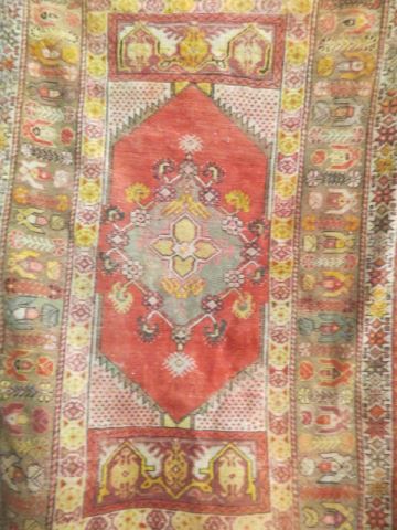 Appraisal: Antique Persian Handmade Rug geometrics and stylized florals earthtones '