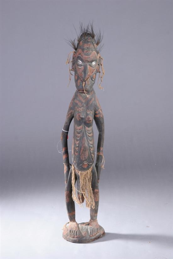 Appraisal: NEW GUINEA WOOD MALE ANCESTOR FIGURE Circa - Sepik Region