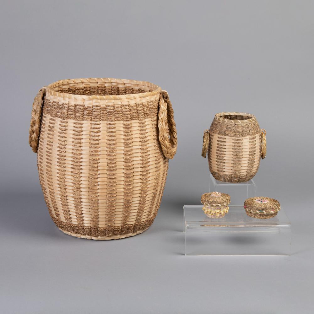 Appraisal: JENNIFER SAPIEL NEPTUNE GROUP OF FOUR BASKETS Jennifer Sapiel Neptune