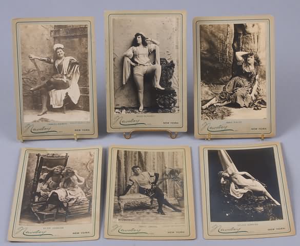 Appraisal: Grouping of cabinet card photographs of various theatrical performers by