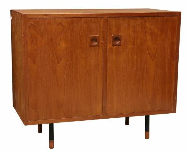 Appraisal: Italian mid-century modern teakwood cabinet c s rectangular case fitted