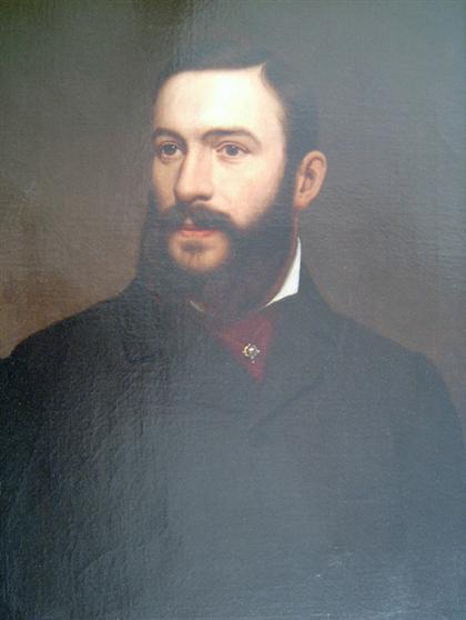 Appraisal: American School th century portrait of a gentleman Unsigned oil