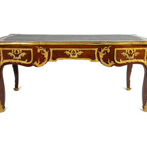 Appraisal: A Louis XV Style Gilt Bronze Mounted Kingwood Bureau Plat