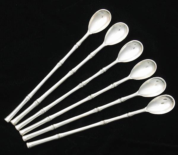 Appraisal: A sterling set of six iced tea spoonsTiffany amp Co