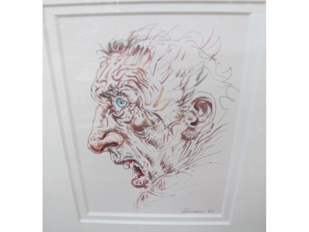 Appraisal: PETER HOWSON Pen and wash 'Gas Meter' signed and dated