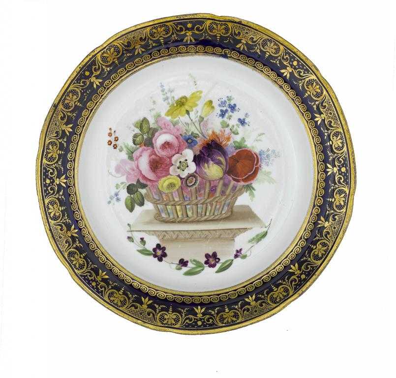 Appraisal: A COALPORT PLATE FROM THE LYSAGHT SERVICE painted with a