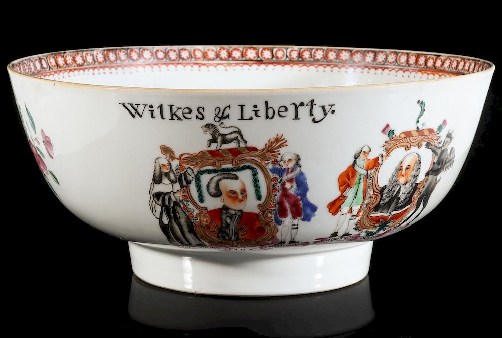 Appraisal: CHINESE EXPORT PORCELAIN COMMEMORATING JOHN WILKES An th century Chinese