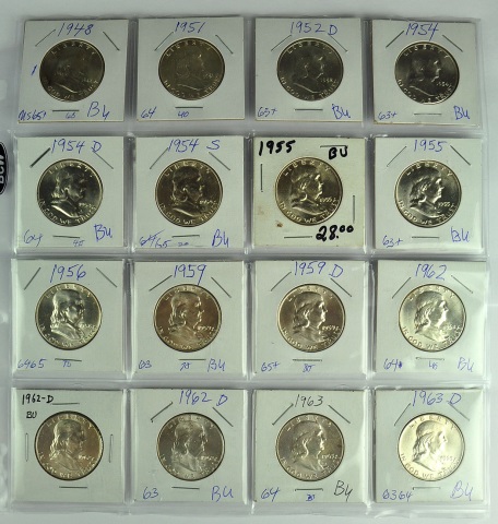 Appraisal: BU Franklin HalvesDates include -D -D -S coins -D -D