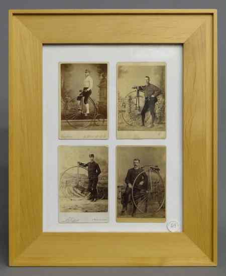 Appraisal: th c Photograph lot cabinet cards with studio posed highwheelers