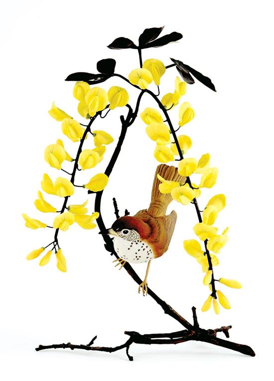 Appraisal: Rare Boehm flowering branch figural group unidentified bird on blossom