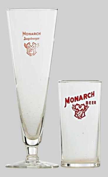 Appraisal: Lot of Monarch Enameled Beer Glasses Nice clean examples with