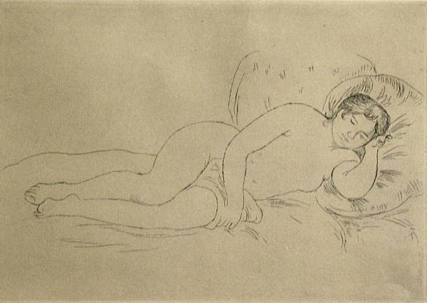 Appraisal: Pierre-Auguste Renoir French - Femme nue couch e tourn e