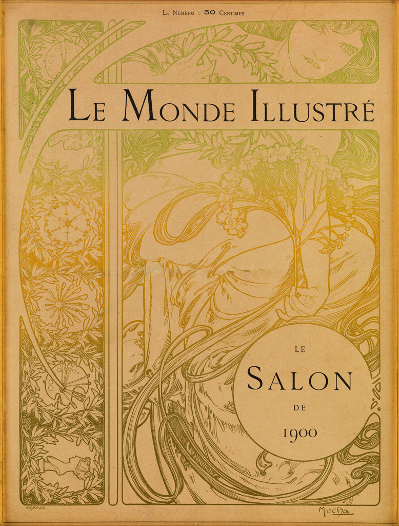 Appraisal: ALPHONSE MUCHA - LE MONDE ILLUSTR Magazine cover x inches