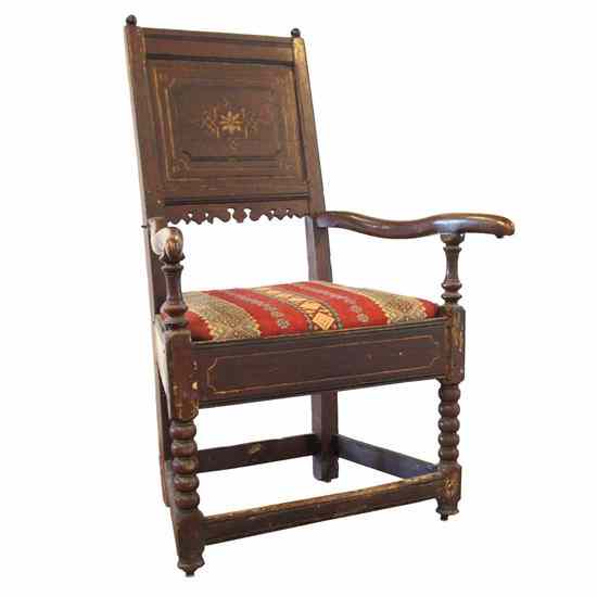 Appraisal: A Swedish Country Revival Oak Armchair in the style of