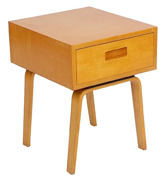 Appraisal: A Modern bent birch side table nd quarter th Century