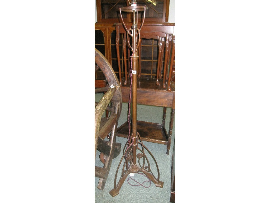 Appraisal: bronzed metal telescopic standard lamp