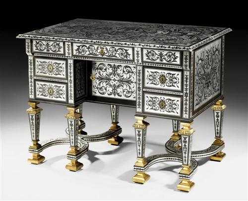 Appraisal: BUREAU MAZARIN WITH BOULLE MARQUETRY Louis XIV and later probably