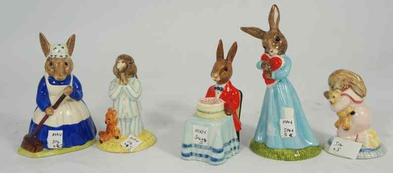 Appraisal: Royal Doulton Bunnykins Figures comprising Love Heart DB Goodnight DB