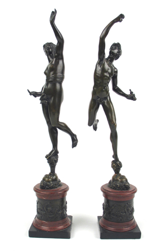 Appraisal: PAIR FRENCH BRONZES of the Victorian Period Mercury the god