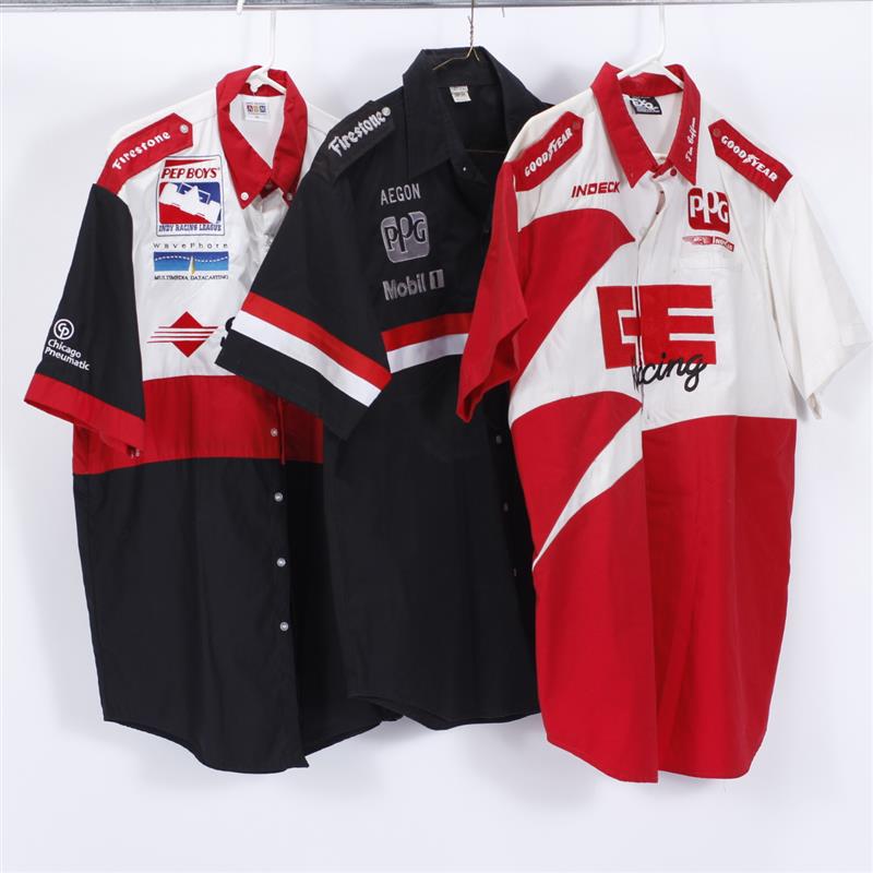 Appraisal: Three Auto Racing Pit Crew Shirts Size XL Red Black