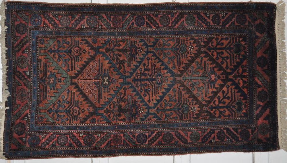 Appraisal: Caucasian Rug second end fringes added Vero Beach Florida vendor