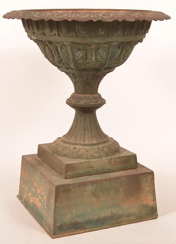 Appraisal: th century cast iron -part Victorian urn th century cast