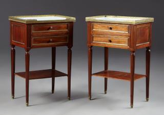 Appraisal: Pair of French Louis XVI Style Carved Mahogany Mar Pair