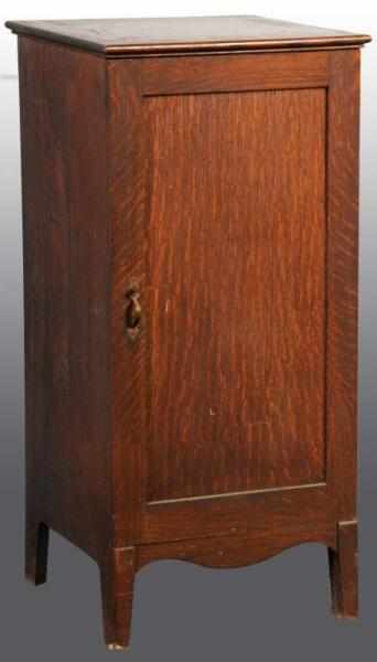 Appraisal: Oak Cabinet with Edison Discs Description Includes over discs Condition